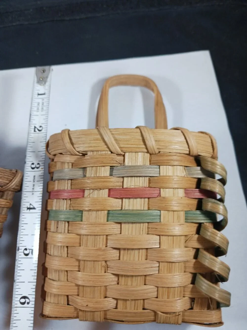 4 Mini Vintage Wicker Baskets